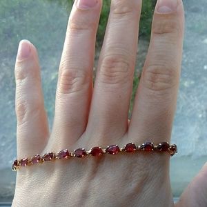 14k garnet gem bracelet